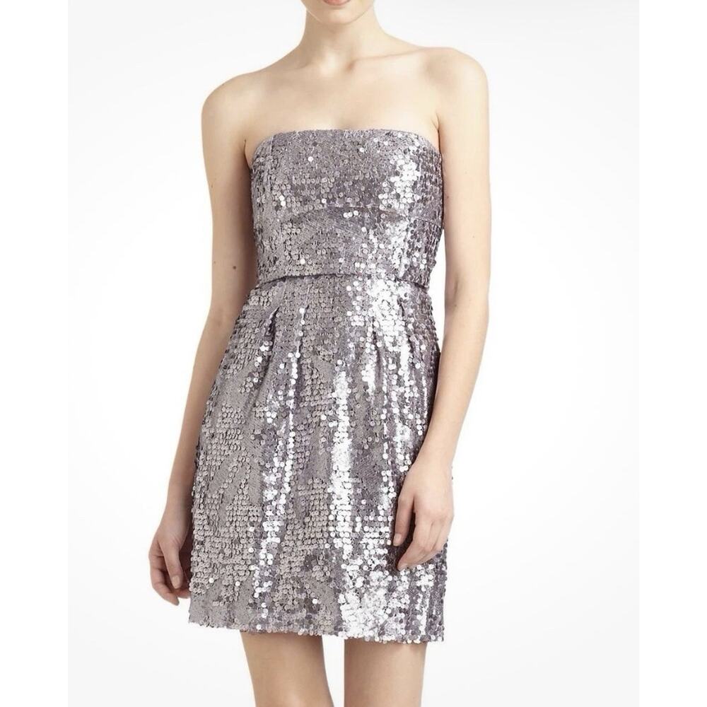 Bcbg Maxazria Carole Sequined Strapless Lilac Mist Dress Size 2